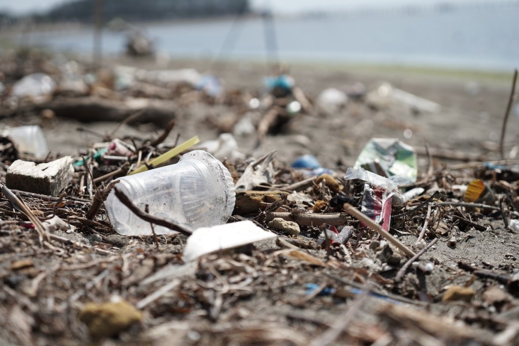 trash on beach clean up earth day activities