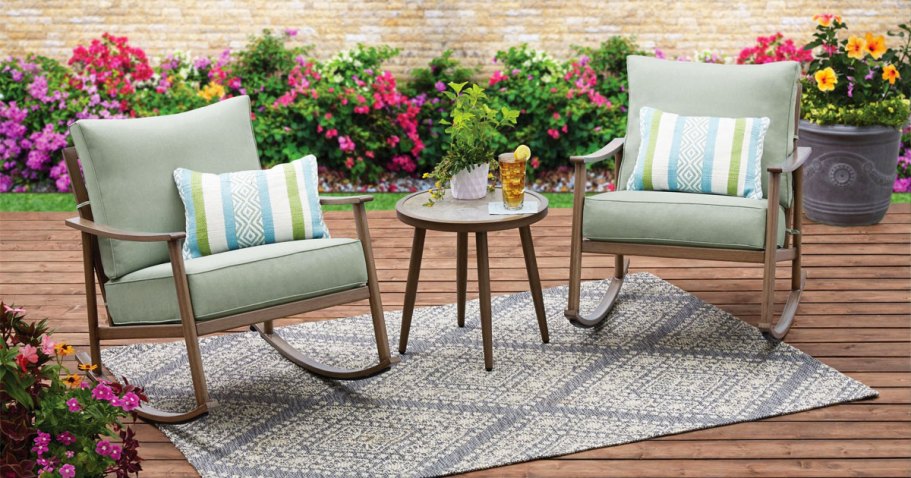 HOT Walmart Patio Furniture Sale | Rocking Chair 3-Piece Set Only $208 Shipped