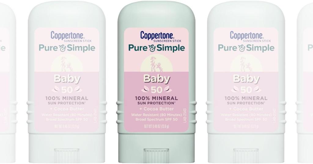 Coppertone Pure & Simple Baby SPF 50 Sunscreen Stick w/ Zinc Oxide