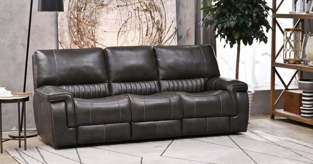 leather sofa in a living room