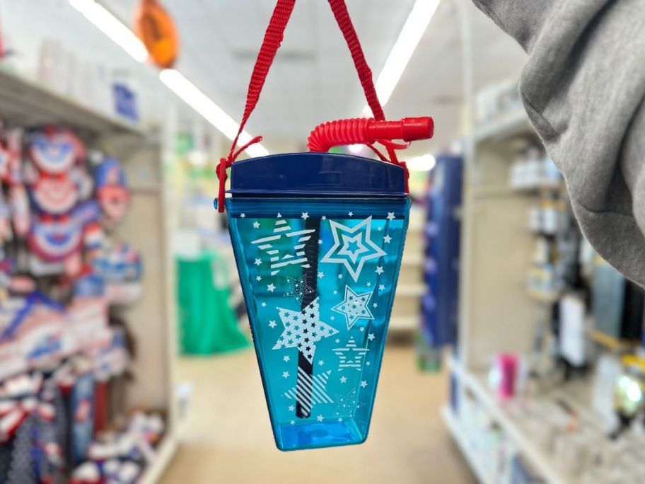 Dollar Tree Patriotic Plastic Tumblers with Straws