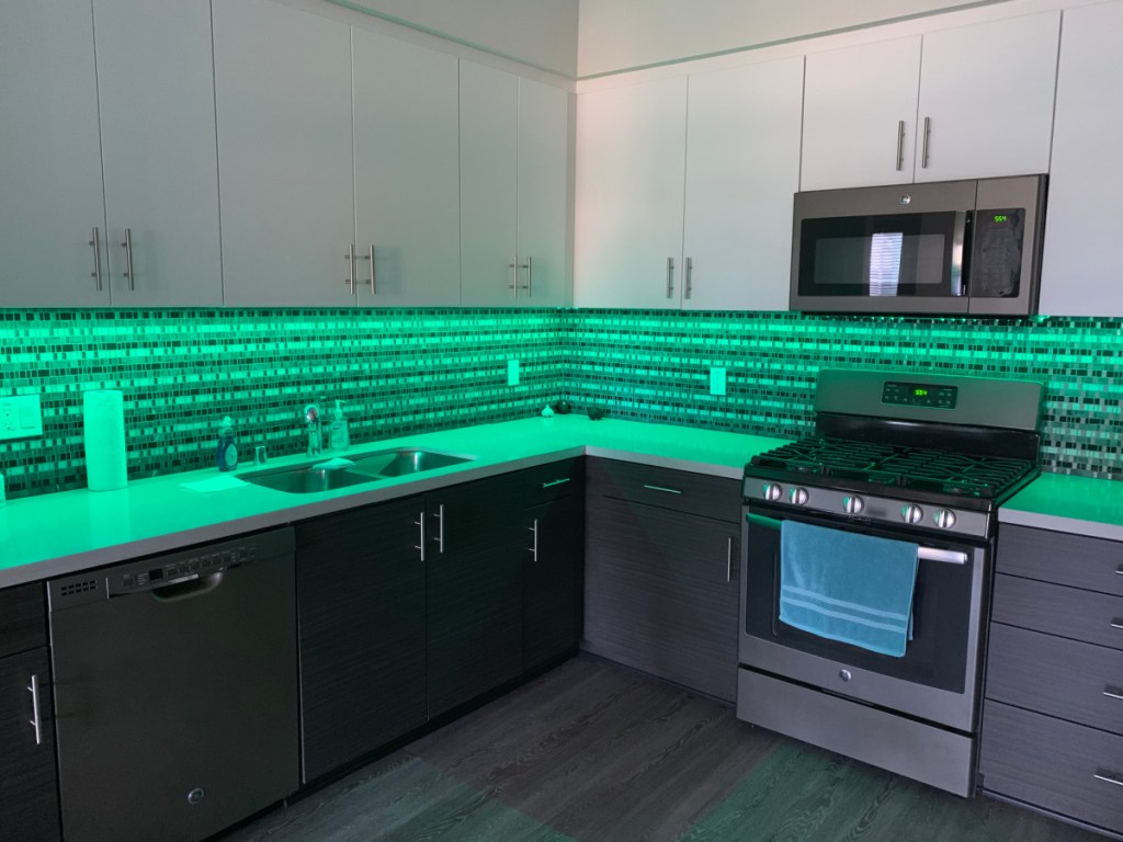 LED strip lighting in a kitchen Govee smart LED strip lighting