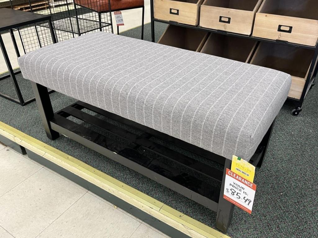 Hobby Lobby Gray Upholstered Bench