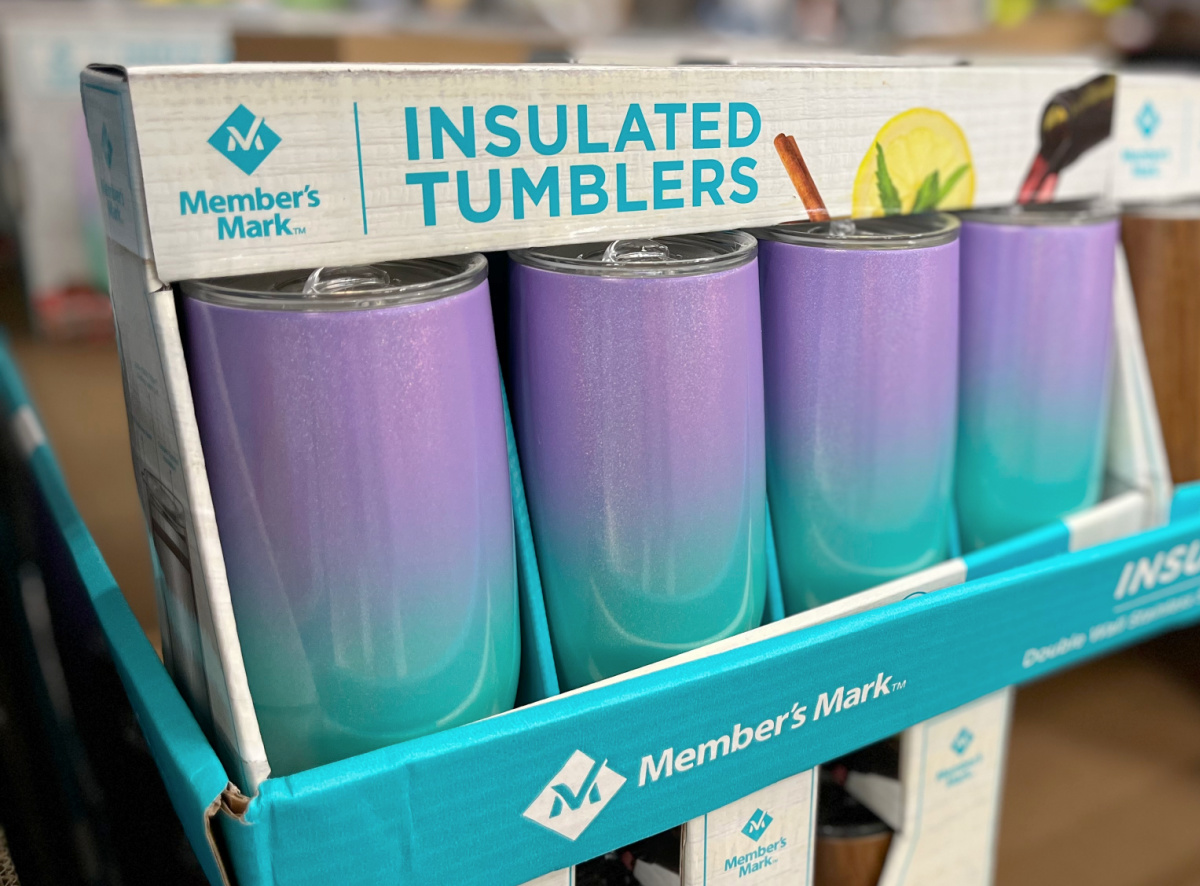 Sam's Club tumblers on display