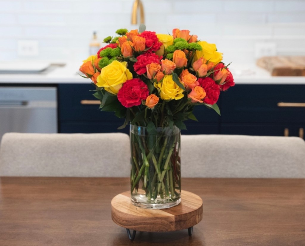 bouquet of flowers on a table