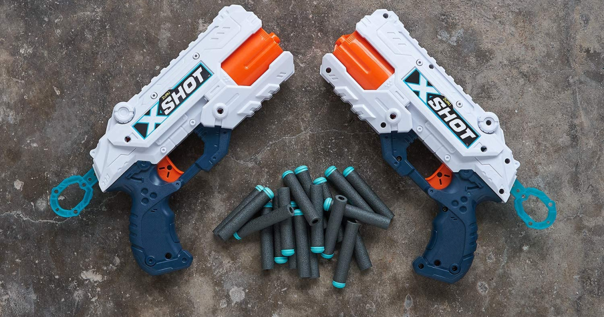 XShot Blasters on concrete