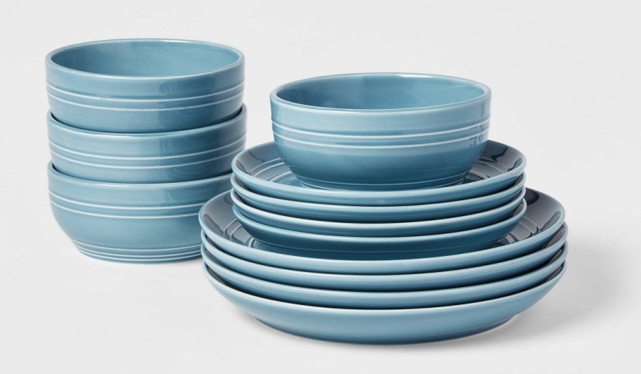 stacked blue target threshold dining set