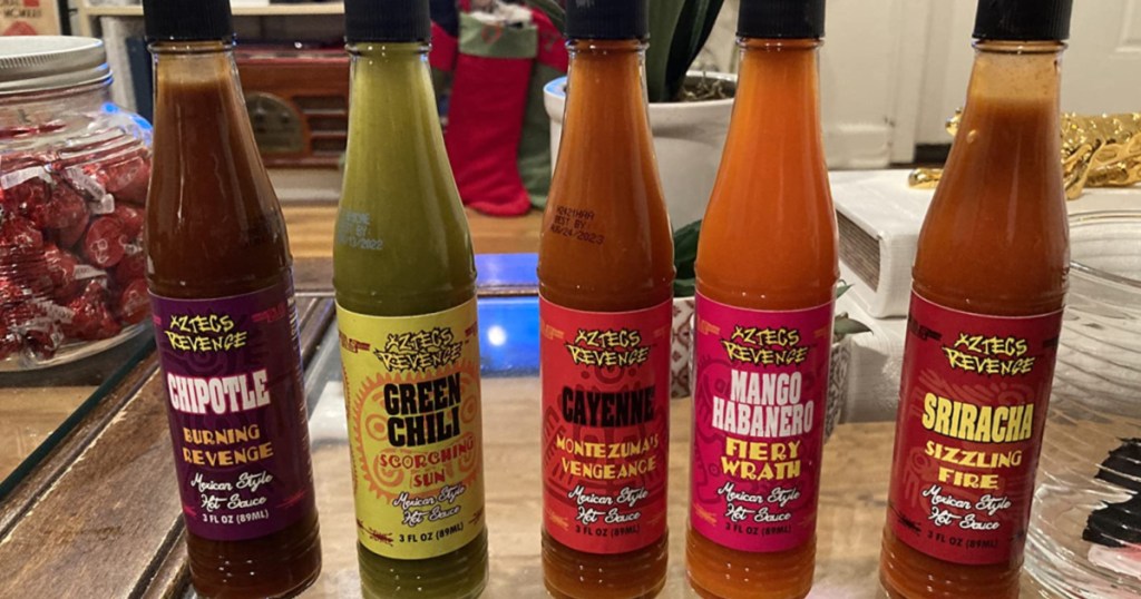 five bottle of hot sauce