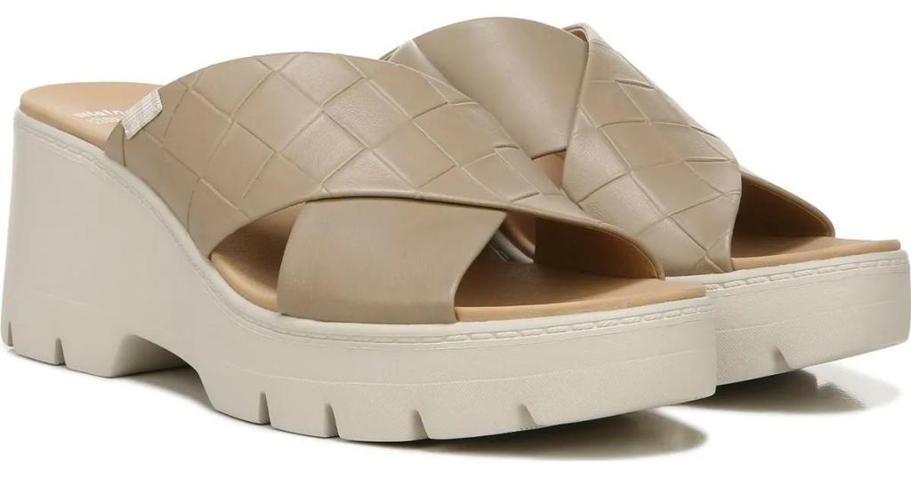 Dr. Scholl's Women's Checkin High Wedge Slide Sandal