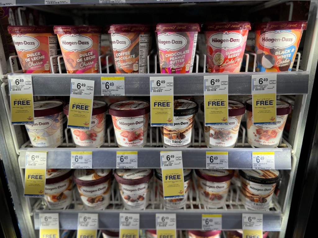 Haagen Dazs Pints in store cooler