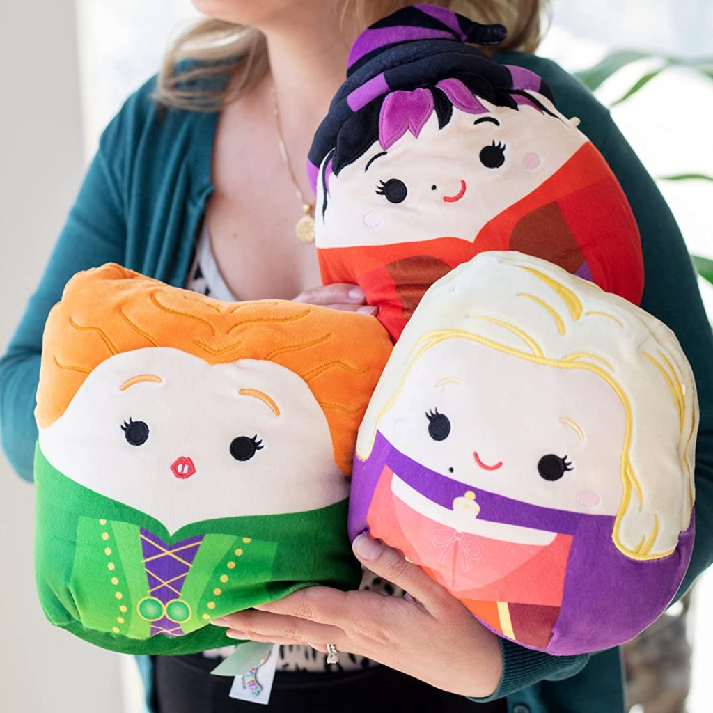 woman holding Hocus Pocus Squishmallow