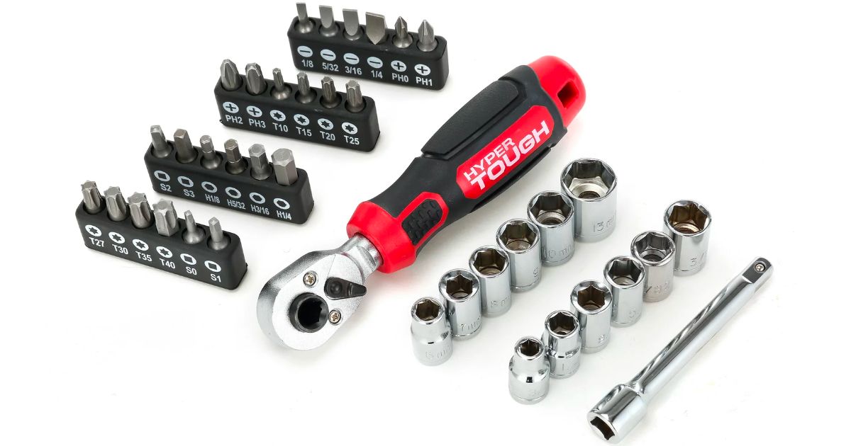 Hyper Tough 38 Piece Multi-sized Stubby Wrench Socket Set 