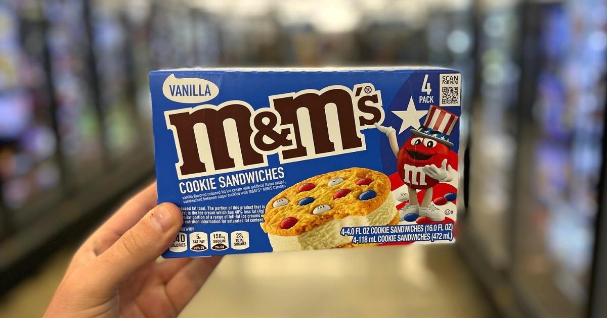 M&M Ice Cream Cookie Sandwiches 4-Count Boxes