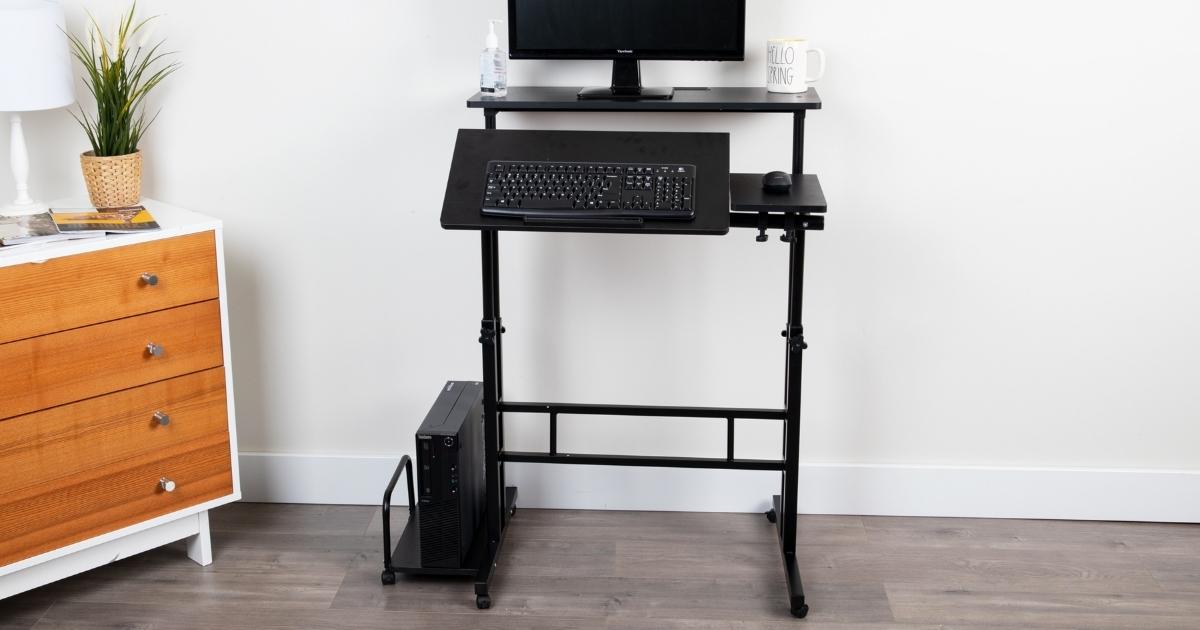 Mind Reader Mobile Sitting and Standing Desk