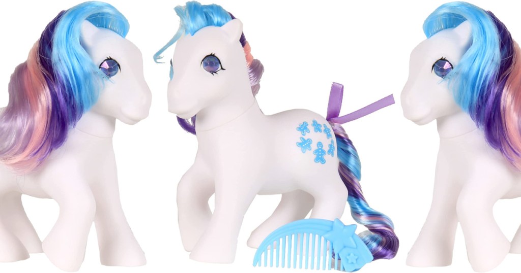 Little play toy ponies with colorful hair