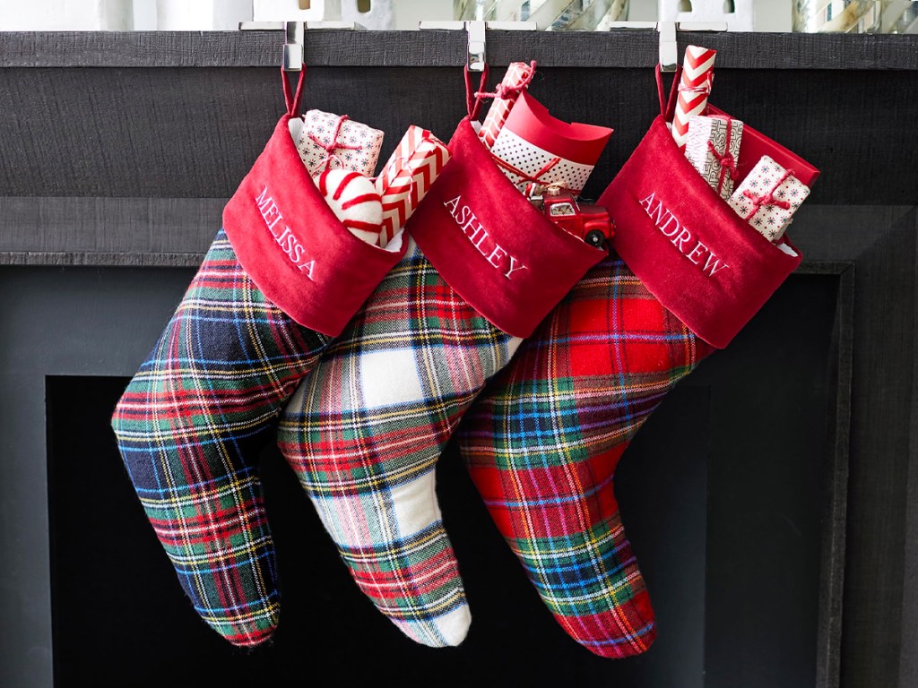 Pottery Barn Plaid Stockings