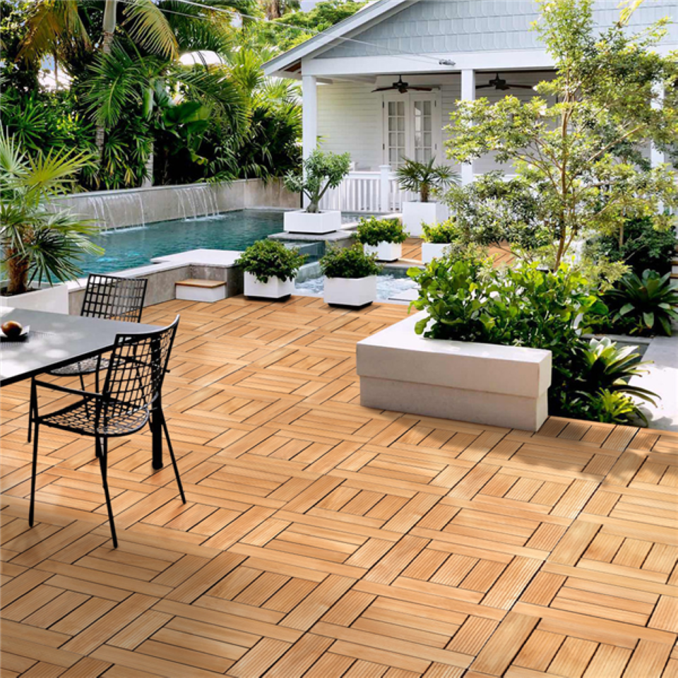 wood flooring on an outdoor patio