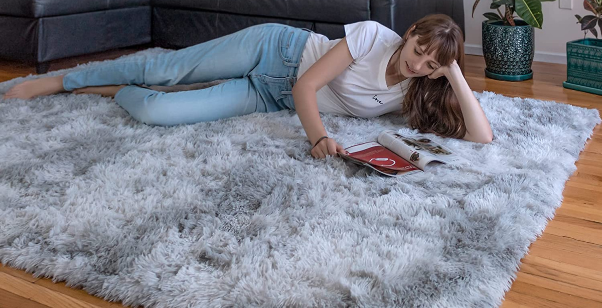 woman on area rug