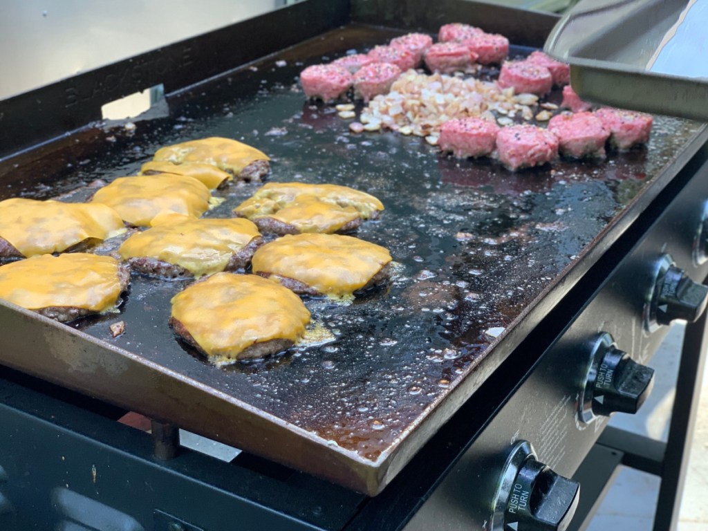 blackstone griddle with food