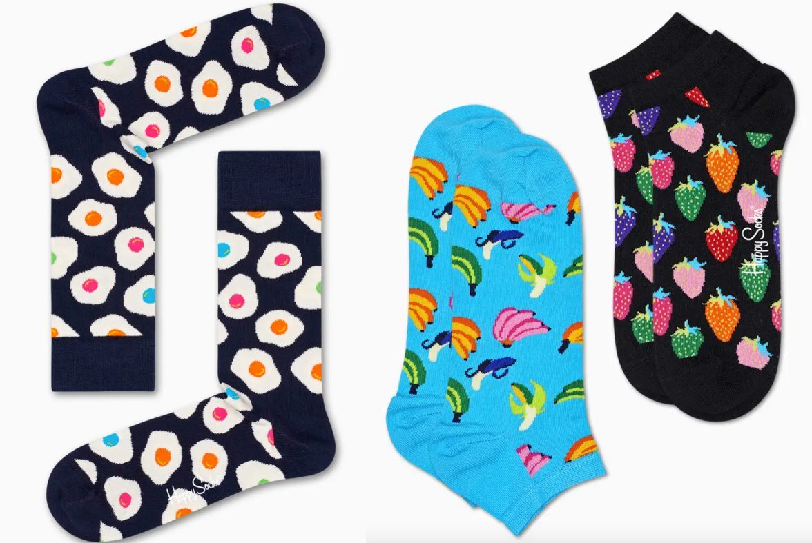 three pairs adult socks