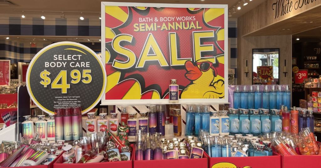 Bath & Body Works Semi-Annual Sale sign