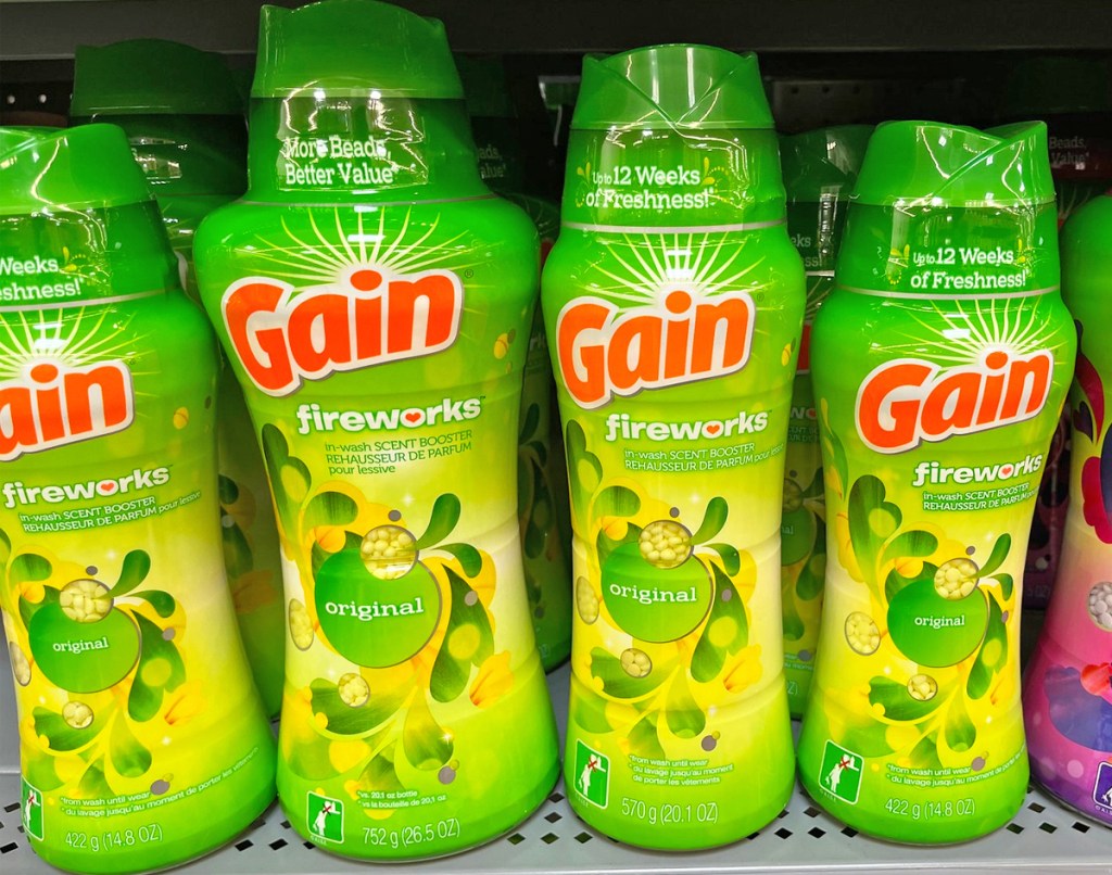 bottles of gain fireworks on store shelf