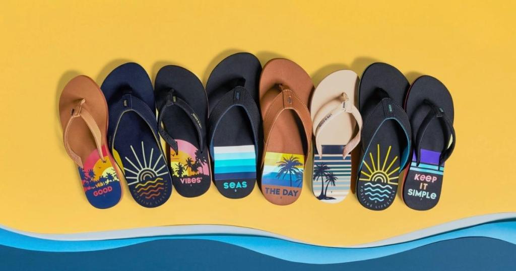 men's life is good flip flops in line