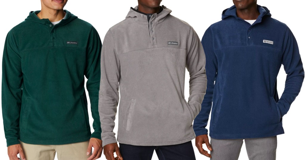 Columbia Mens Steens Mountain Novelty Half Snap Fleece Hoodie in three colors