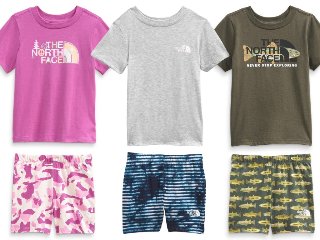 three kids tee and short sets