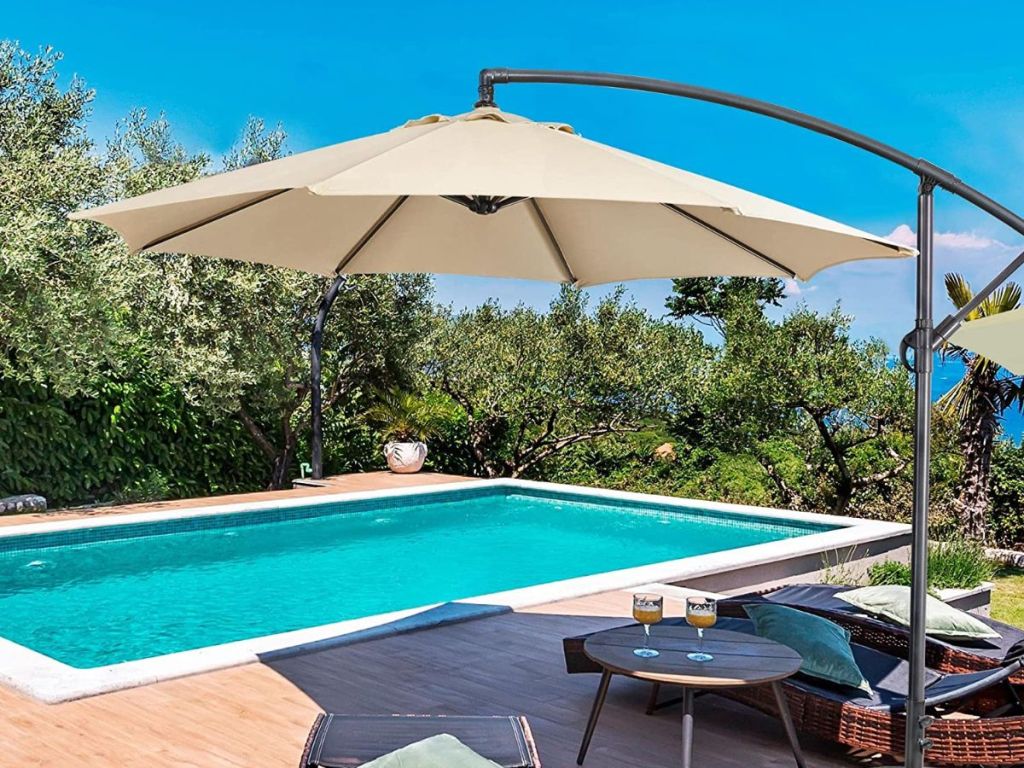 umbrella by a pool