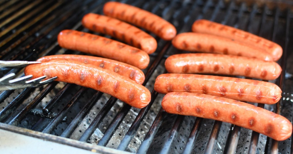 grilling hot dogs