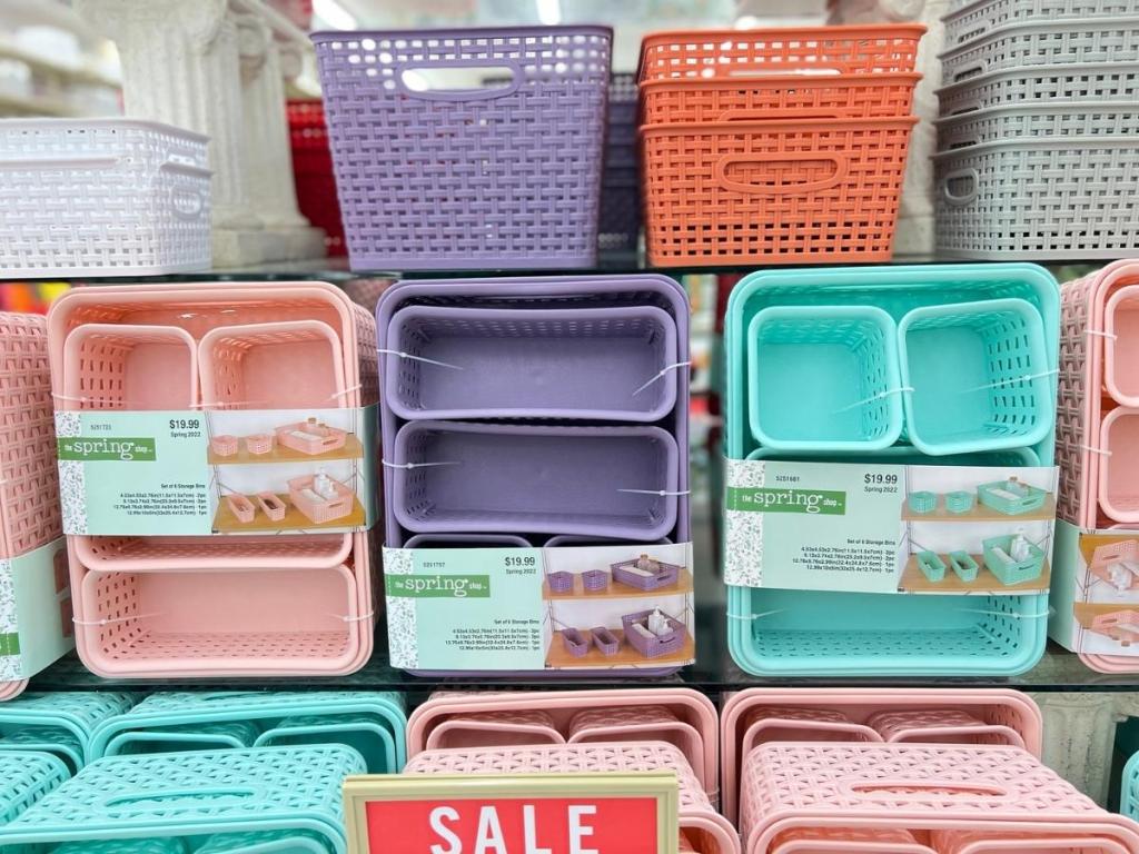 storage baskets at Hobby Lobby