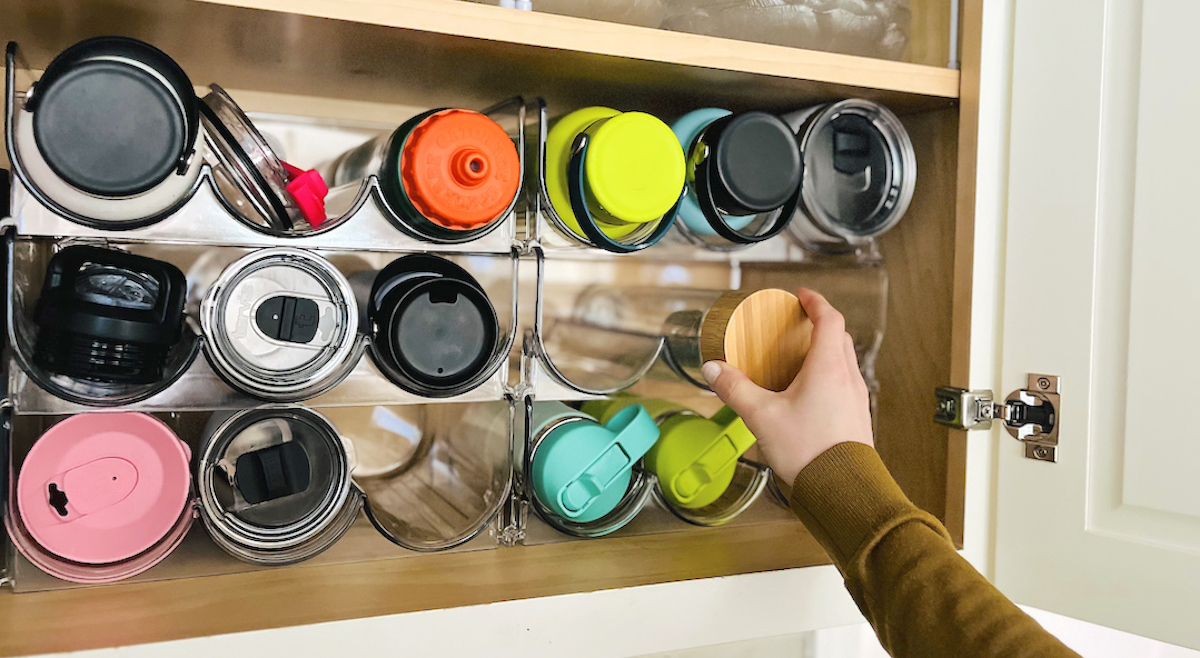 Stackable Water Bottle Organizer Just $14.87 on Amazon (Holds 12 Stanley Tumblers)