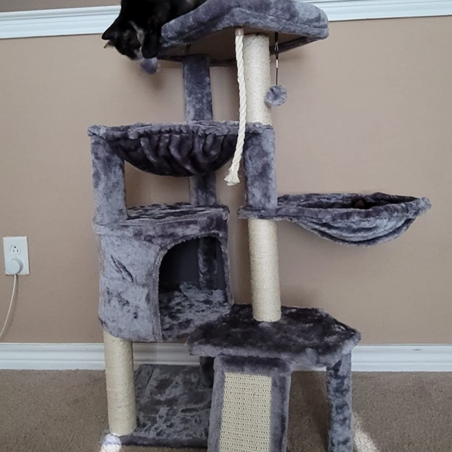 gray cat tree