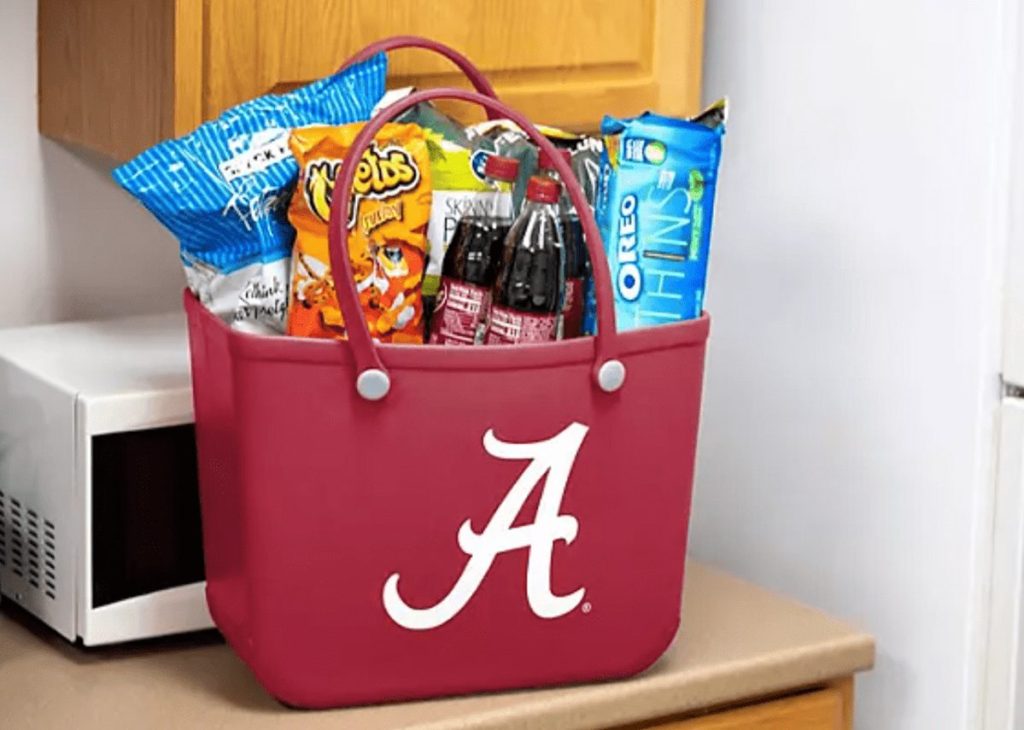 Alabama Tote Bag on kitchen counter