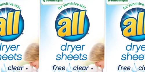 All Free & Clear Dryer Sheets 120-Count Only $4.72 Shipped on Amazon