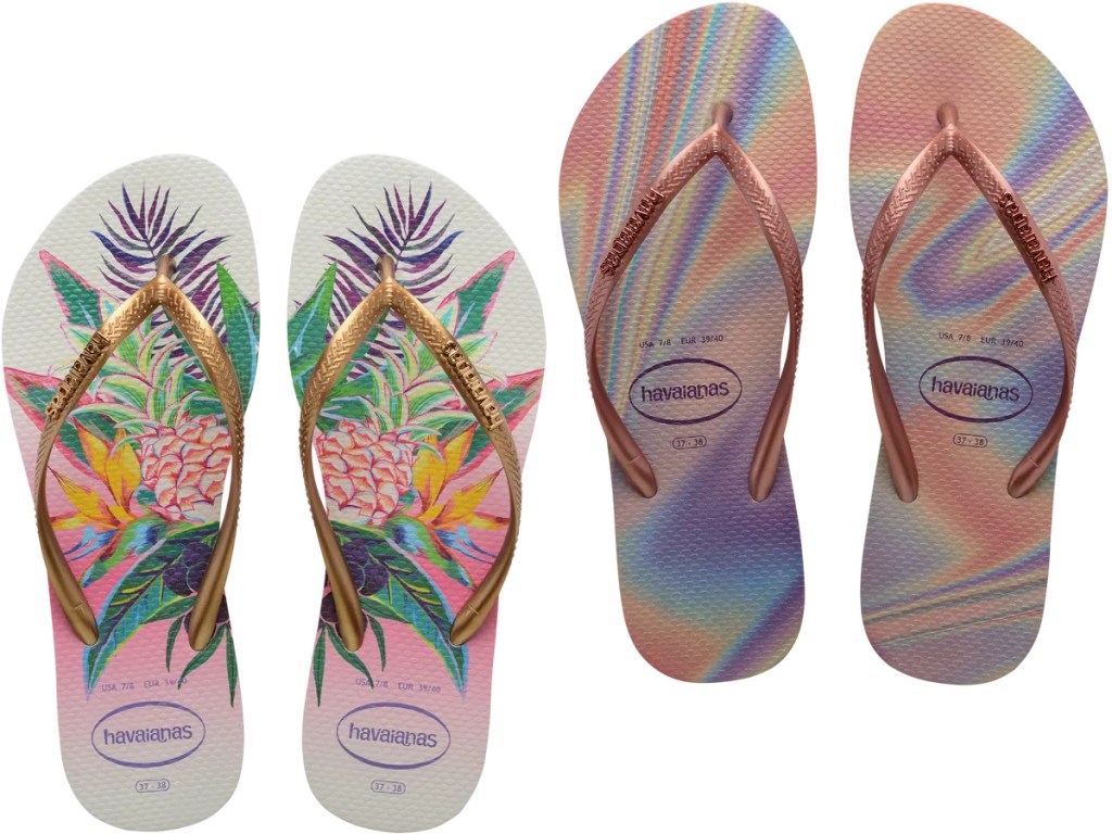 stock images of two pairs of Havaianas sandals