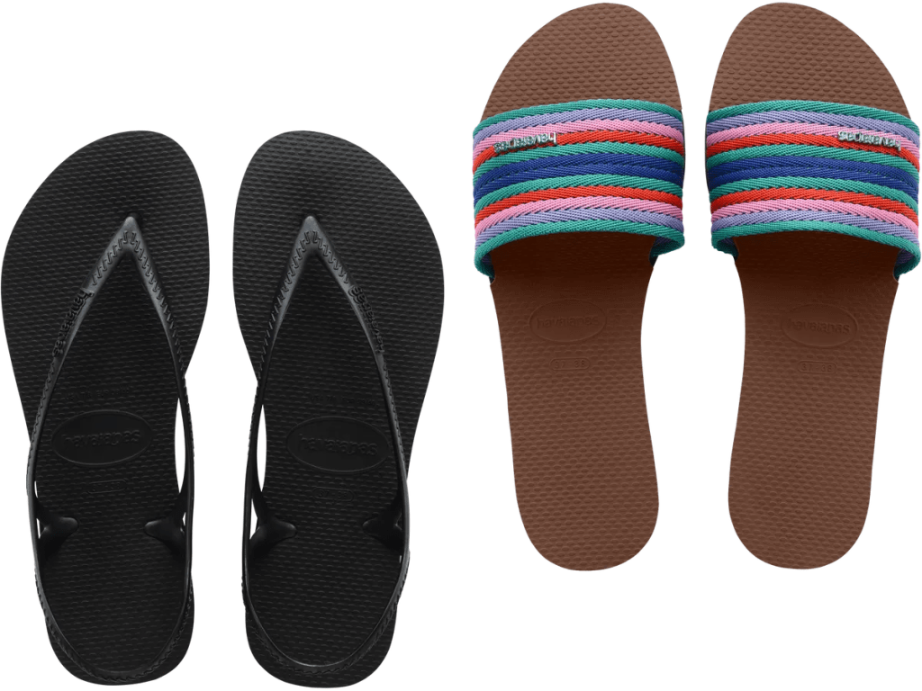 stock images of two pairs of Havaianas sandals