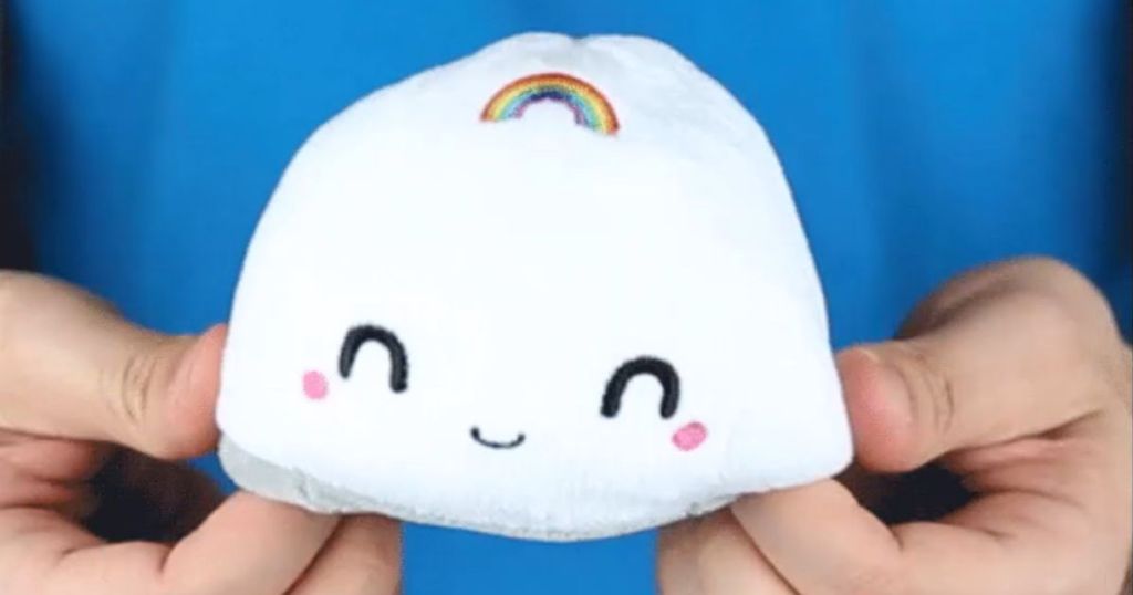 TeeTurtle - The Original Reversible Ball Plushie - Storm + Rainbow 