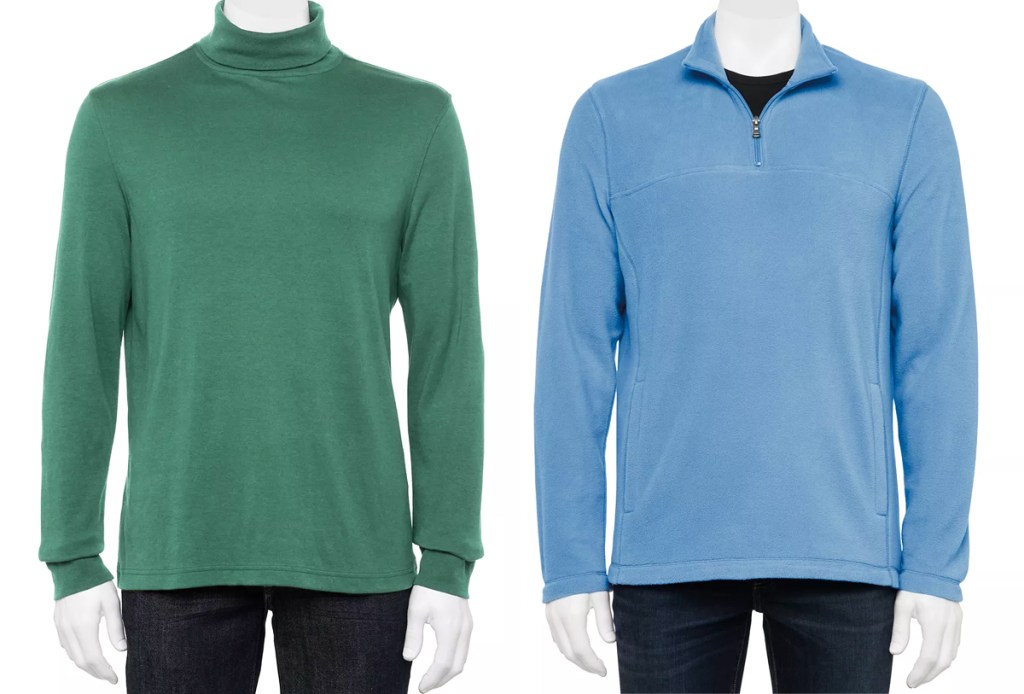 two men's long sleeve tops