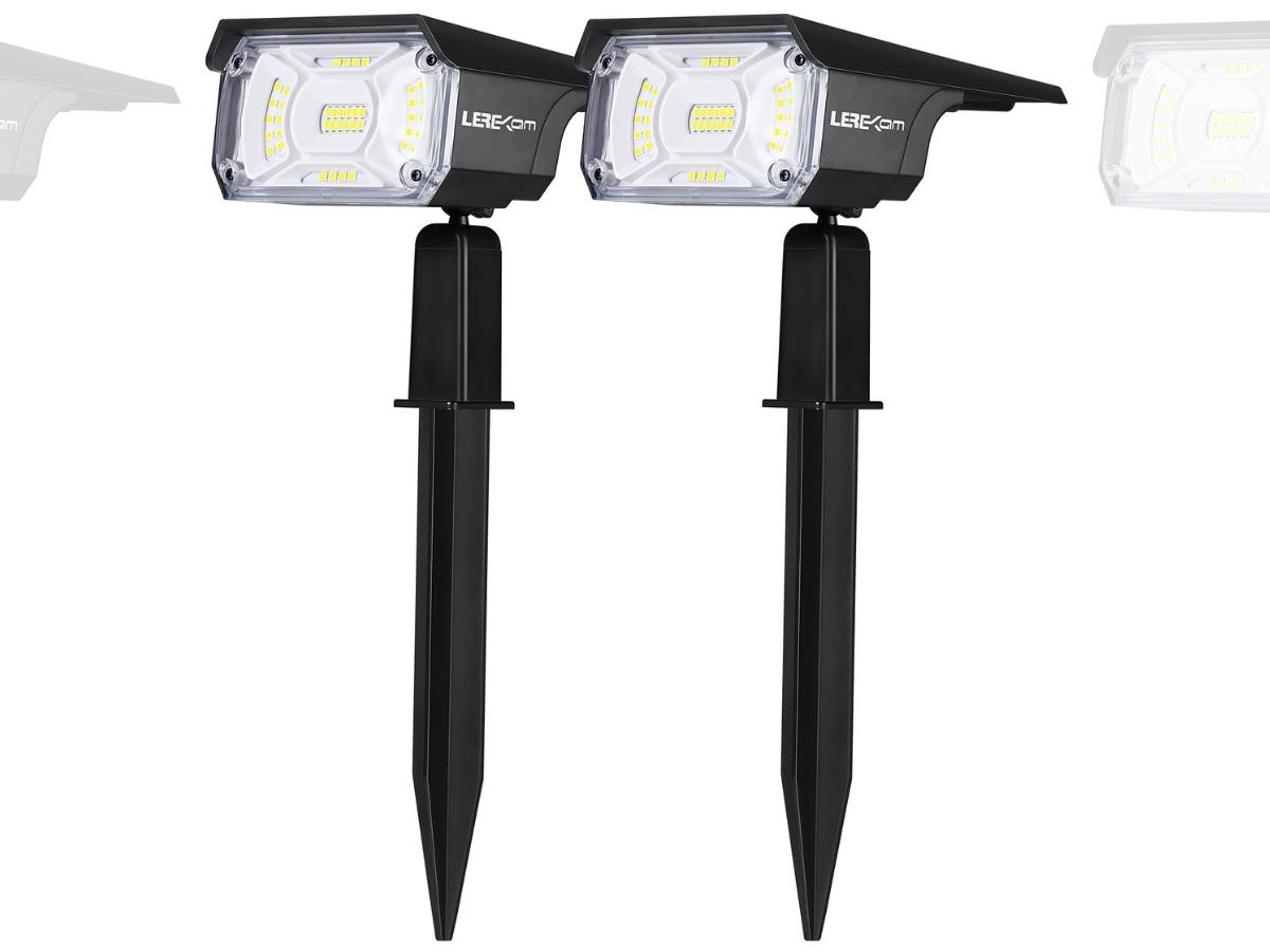 LEREKAM LED Solar Spot Lights 2-Pack