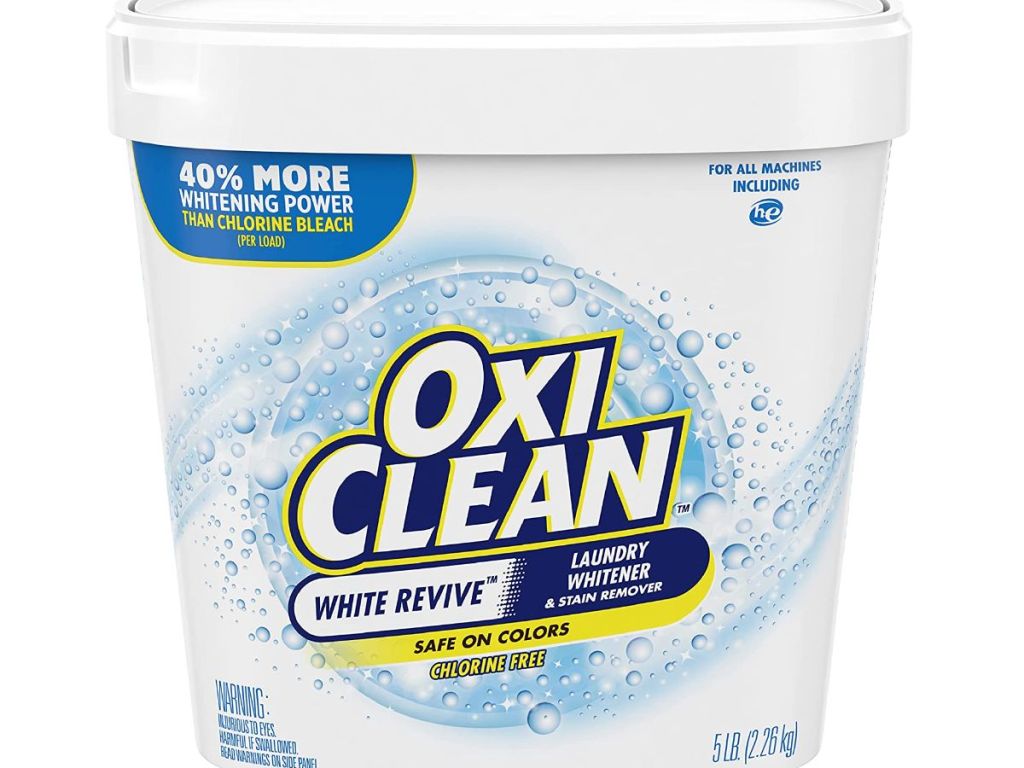 One 5 pound tub of Oxi Clean detergent