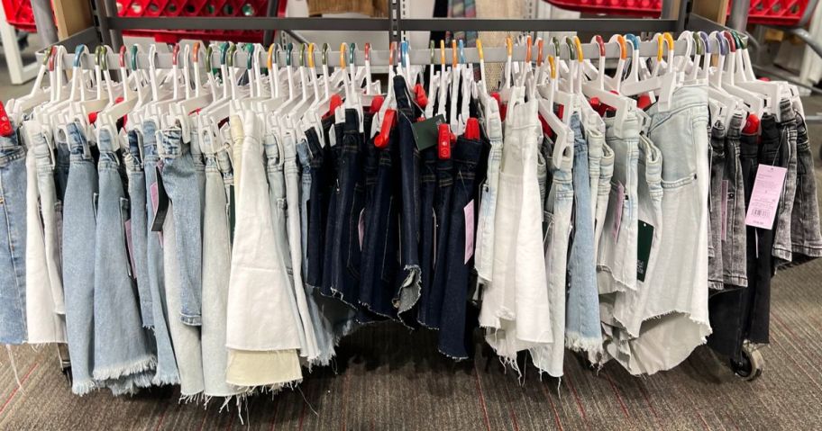 Womens wild fable shorts on a wrack in a target store