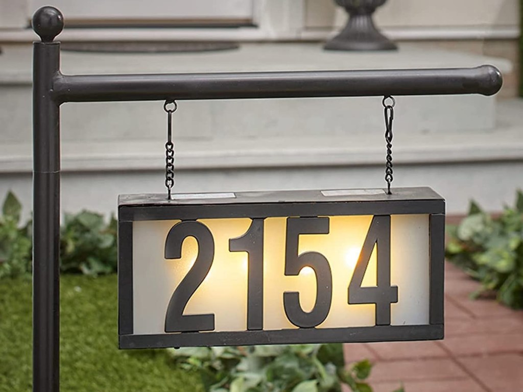 solar house number sign