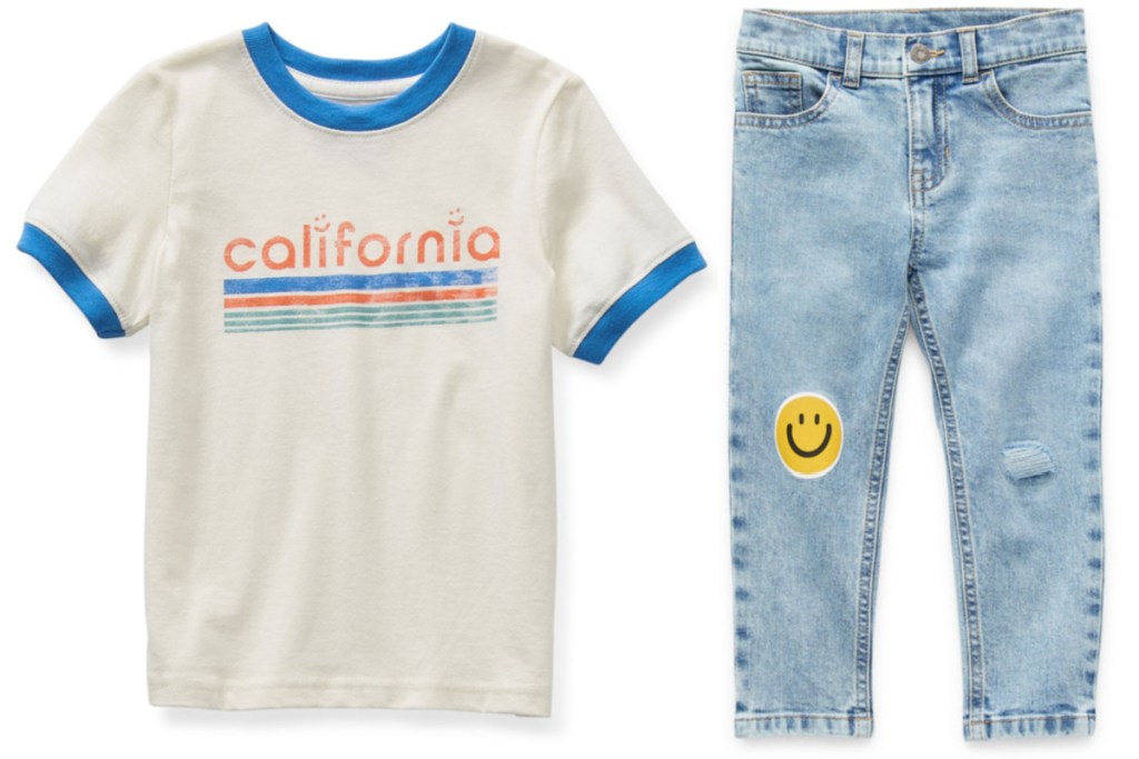 riner tee + smiley jeans