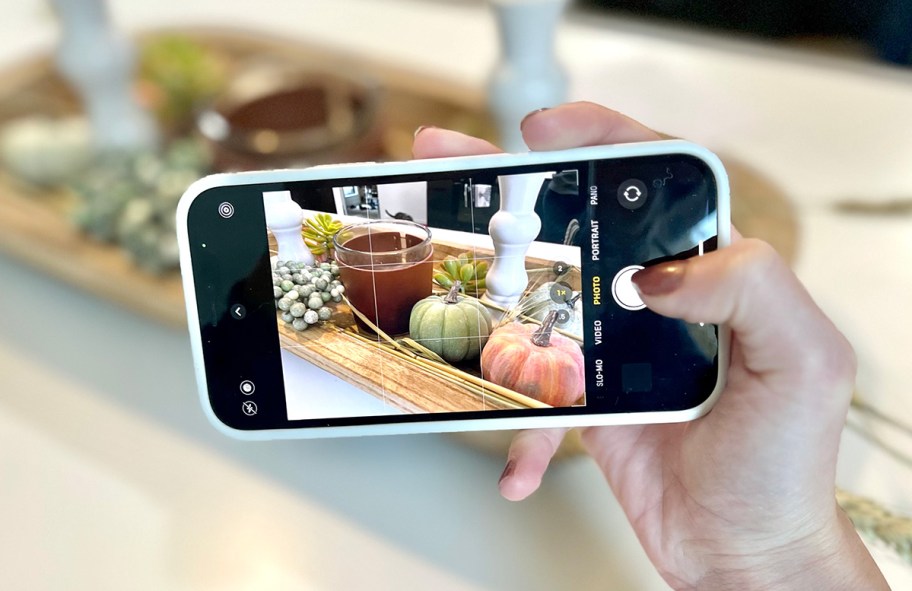 taking a photo with an iPhone camera