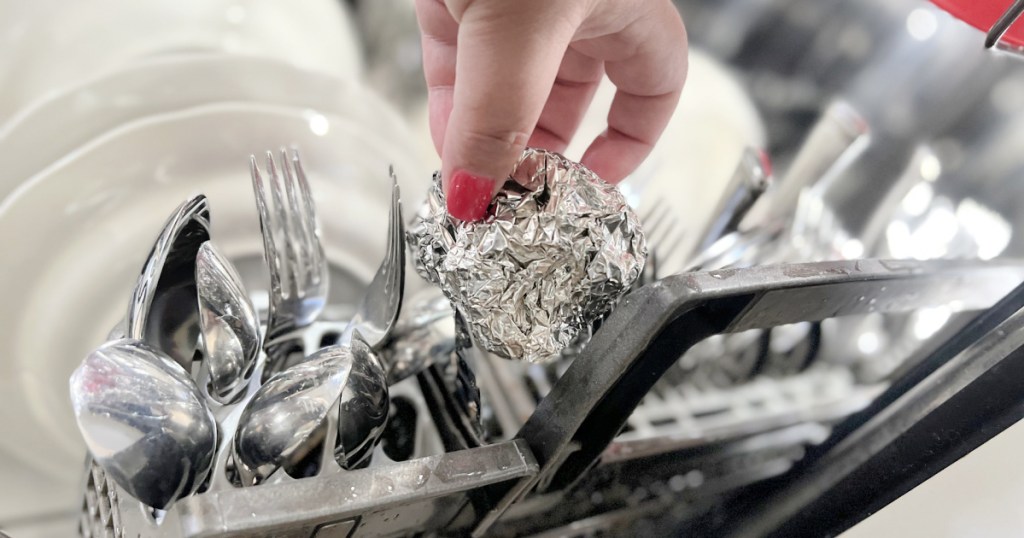 placing foil in the dishwasher