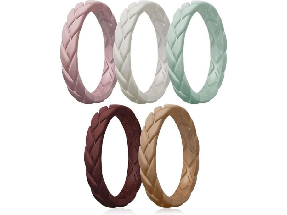 Egnaro Silicone Weddings Band 5-Pack stock image