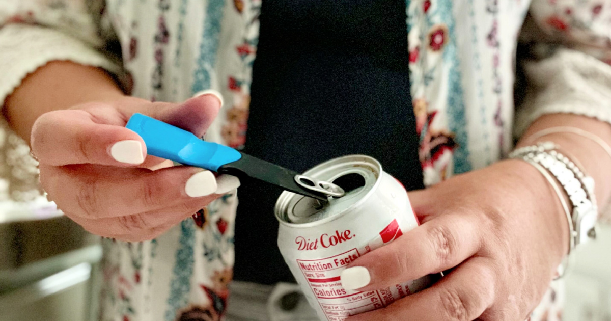 thumb scraper tool opening can of soda