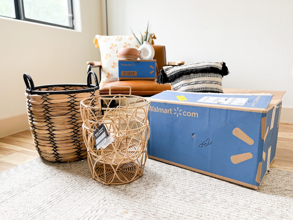 Walmart home decor baskets, pillows and more